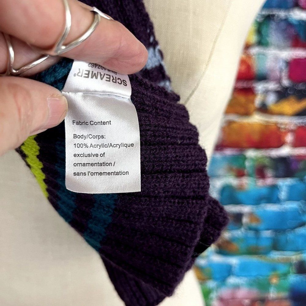 Screamer Ribbed Knit Neck Scarf Stripes - Picture 5 of 5